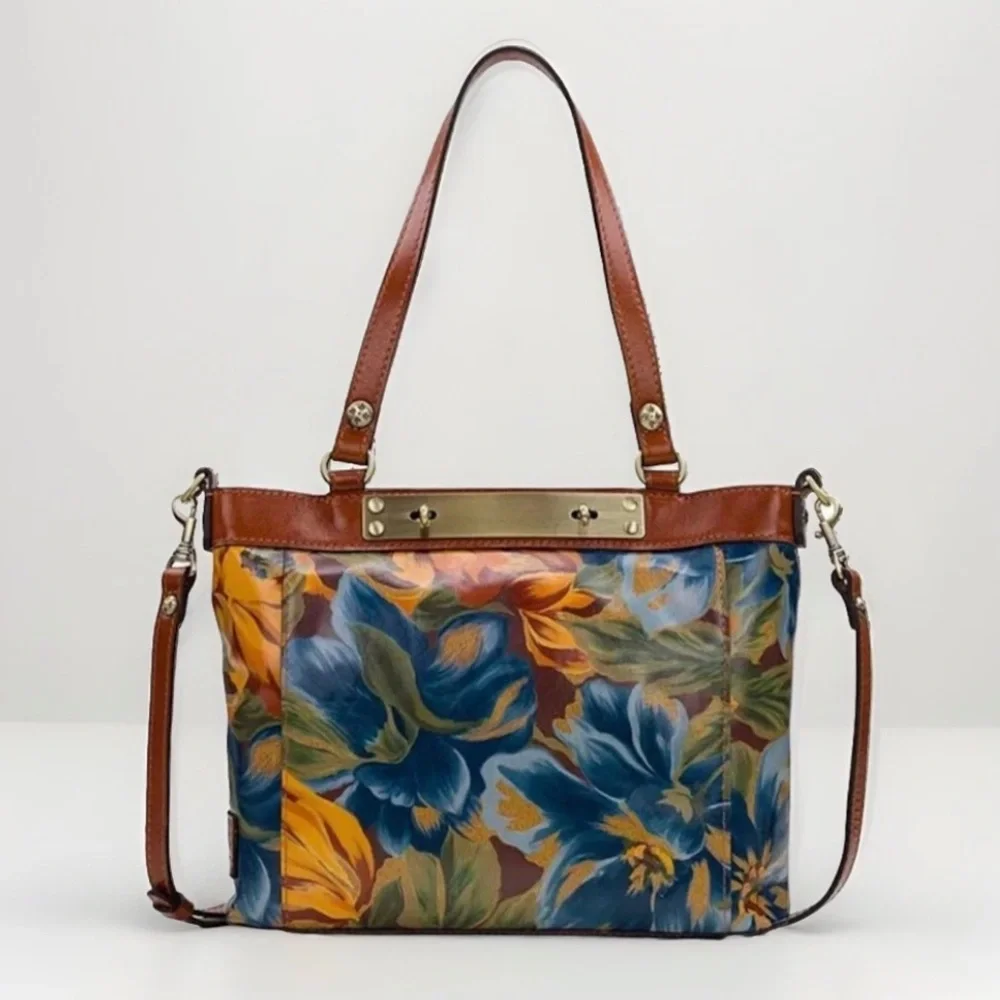 Patricia Nash Leather Mallory Tote Marigold Harvest Floral With Wallet